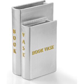 Home Decor Book Shaped Decorative Vase,Resin Vases for Home Decor,nique Home,Bedroom,Office Accent,Bookshelf Unique Vase Book Lover (Blue)