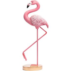 Pink Flamingo Statue Table Decor, 10 inch Resin Flamingo Bird Sculpture for Home Office Holiday Decoration, Flamingo Gifts for Woman, Standing Flamingo Summer Tropical Coastal Desk Decor