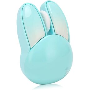 2.4GHz Mouse, Cute Silent USB Mouse Portable Mobile Optical Mice Cartoon Computer Mouse, 1200DPI Cordless Gaming Mice for Laptop Desktop PC, 33ft Effective Range(Rabbit) (Blue)