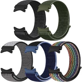 Nylon Loop Compatible with Samsung Galaxy Watch 6/5/4 40mm 44mm/Watch 6 Classic 43mm 47mm/Watch 5 Pro 45 mm/Watch 4 Classic 42mm 46mm, Sport Nylon Breathable Replacement Straps for Women Men