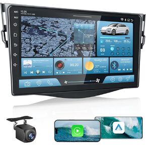 راديو سيارة 5GWiFi 4+32G لسيارة Toyota RAV4 2006-2012 - Apple Carplay Android Auto Car Stereo مع شاشة لمس 9 بوصة 1280 * 800 IPS بلوتوث GPS للملاحة 1080P كاميرا احتياطية SWC RDS FM in Kuwait