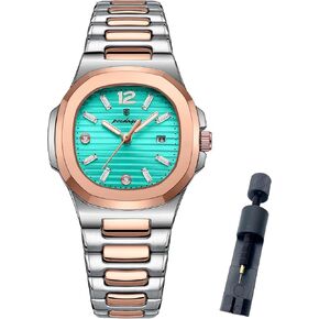 Watch for Women Business Dress Analog Quartz Two Tone Stainless Steel Waterproof Luminous Date Luxury Casual Wrist Watch in Saudi Arabia