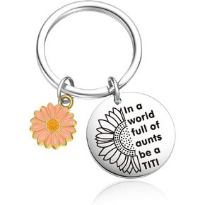 Sunflower Gifts For Women Auntie Jewelry Aunt Birthday Keychain Sister Jewelry