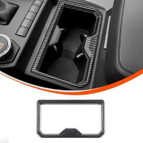 Car ABS Inner Front Row Cup Holder Trim Panel Stickers,Compatible with Toyota Tacoma 2024+,Front Row Cup Holder Protective Panel Stickers Accessories (Black Carbon Fiber)