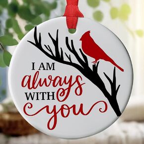 Cardinal Memorial Gift - Christmas Cardinal Ornament - I Am Always with You Cardinal Ornament - Remembrance Gifts - Red Cardinal Memorial Gift