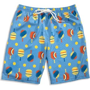 ChalkTalkSPORTS Pickleball Swim Trunks | Swim Board Shorts | Youth and Adult Sizes