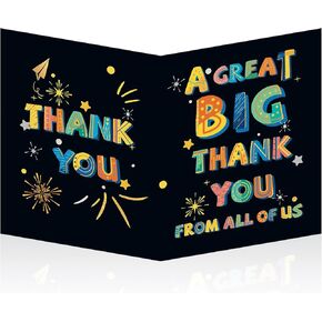 HOMANGA Large Thank You Card, 13.8 x 21.6 Inch Jumbo Black & Colorful Thank You Card, A Great Big Thank You Card with Envelope, Giant Appreciation Greeting Card, Huge Gratitude Card for Boss, Teacher, Couch