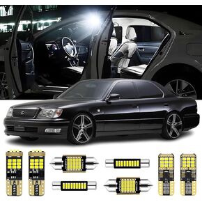 25 Pieces Interior LED Lights Kit Fit for LS460 LS600h 2007 2008 2009 2010 2011 2012 2013 2014 2015 2016 2017 White 6000K Interior Bulbs Replacement Package + License Plate Lights, Install Tool