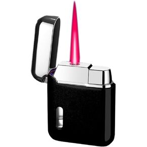 Orange Metal Cool Lighter,Jet Torch Flame Windproof Adjustable,Refillable Butane Torch Lighters,Kitchen BBQ Candles,(No Gas)
