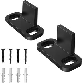 ZEKOO 1 Pack Barn Door Floor Guide,No Groove Adjustable Closet Door Guide Use for Barn Door,Floor Mount Sliding Door Bottom Guide,Fit for Different Thick of Door Black