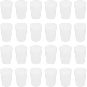 MECCANIXITY Silicone Rubber Tapered Plug 18mm to 24mm Solid Test Tubes Bungs Stopper White Translucent for Lab Home 24 Pieces
