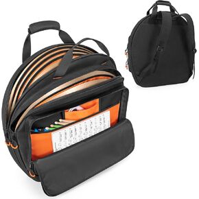 Damero 22'' Cymbal Bag, Double Layer Cymbal Gig Bag with 6mm Padded Dividers, Carry Handles and Backpack Straps for Drum Cymbals and Accessories