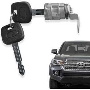 Tailgate Door Lock Cylinder with Key Set Compatible with 2007-2013 Toyota Tundra Rear Door Lock Cylinder Replace 69055-0C010