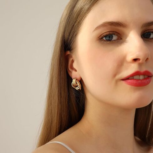 Women's Trendy Gold Earrings Collection Chunky Hoops, Knots, and Elegant Geometric Designs in Saudi Arabia