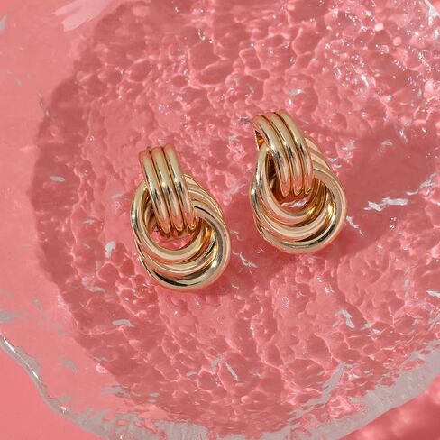 Women's Trendy Gold Earrings Collection Chunky Hoops, Knots, and Elegant Geometric Designs in Saudi Arabia