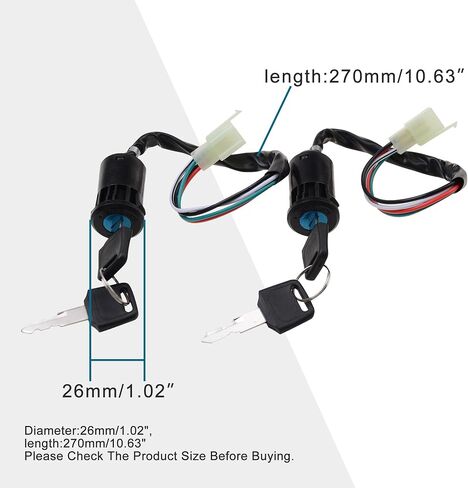 GOOFIT 4Pin مفتاح الإشعال التبديل مجموعة للصينية الصنع 50cc 70cc 90cc 110cc 125cc 150cc 250cc ATV الترابية دراجة جيب دراجة رباعية حزمة من 2 in Saudi Arabia