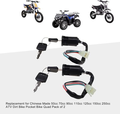 GOOFIT 4Pin مفتاح الإشعال التبديل مجموعة للصينية الصنع 50cc 70cc 90cc 110cc 125cc 150cc 250cc ATV الترابية دراجة جيب دراجة رباعية حزمة من 2 in Saudi Arabia