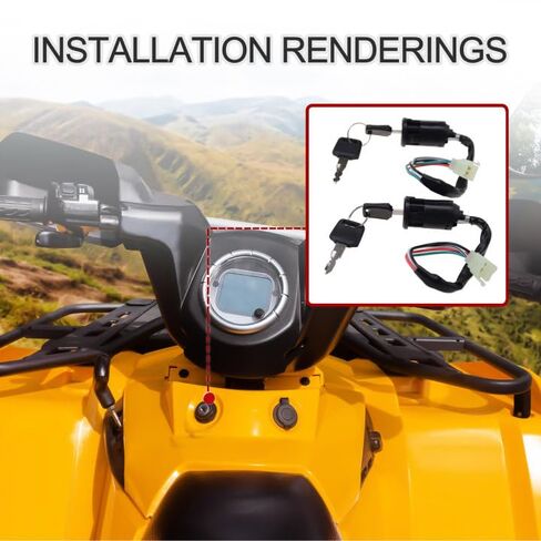 GOOFIT 4Pin مفتاح الإشعال التبديل مجموعة للصينية الصنع 50cc 70cc 90cc 110cc 125cc 150cc 250cc ATV الترابية دراجة جيب دراجة رباعية حزمة من 2 in Saudi Arabia