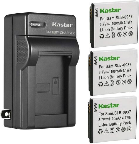 Kastar SLB-0937 AC Wall Battery Charger Replacement for Samsung SLB-0937 Battery, SAC-47 Charger, Samsung CL5, CL50, CL80, I8, Digimax L730, Digimax L735, Digimax L830, NV4, NV33, ST10 Camera in Saudi Arabia