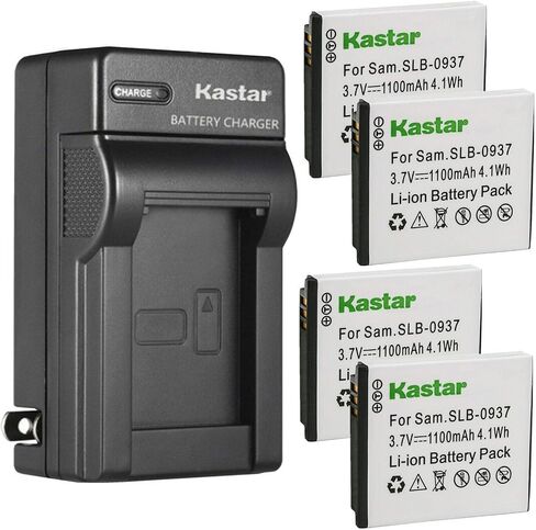 Kastar SLB-0937 AC Wall Battery Charger Replacement for Samsung SLB-0937 Battery, SAC-47 Charger, Samsung CL5, CL50, CL80, I8, Digimax L730, Digimax L735, Digimax L830, NV4, NV33, ST10 Camera in Saudi Arabia