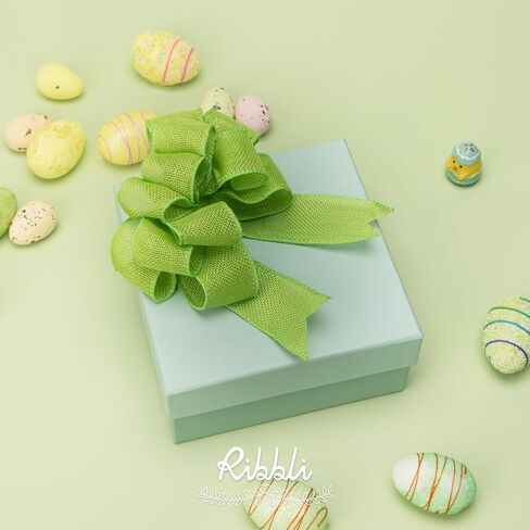 Ribbli Burlap Wired Edge Ribbon,1-1/2 Inch x 10 Yard,Natural,Solid for Big Bow,Wreath,Tree, Outdoor Decoration in Kuwait