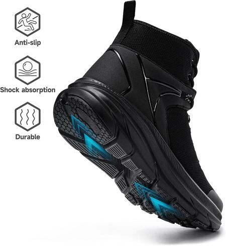 LARNMERN الأحذية العسكرية التكتيكية للرجال أحذية قتالية مقاومة للانزلاق 6 بوصة خفيفة الوزن الشرطة المشي لمسافات طويلة دراجة نارية الأحذية in Kuwait