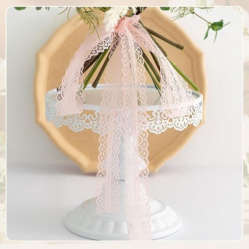 White Lace Ribbon, 50-Yard Vintage Jacquard Ribbon Floral Decorative Trim in Kuwait