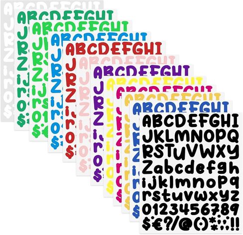 EORTA 12 Sheets Letter Stickers, 1 Inch Alphabet Stickers, Adhesive Large Sticker Letters, Vinyl Stickers for Water Bottles Crafts Name Sign Notebook Scrapbooking, 1-2 inch in Saudi Arabia