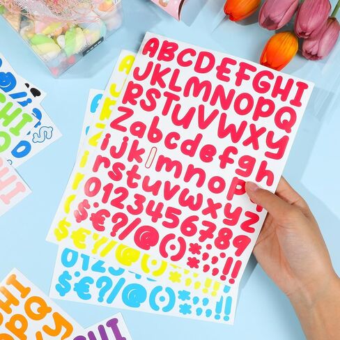 EORTA 12 Sheets Letter Stickers, 1 Inch Alphabet Stickers, Adhesive Large Sticker Letters, Vinyl Stickers for Water Bottles Crafts Name Sign Notebook Scrapbooking, 1-2 inch in Saudi Arabia