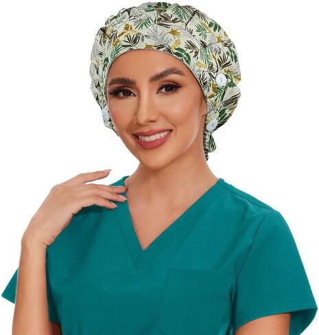 COZYFIT Medical Scrub Caps Button Sweatband Adjustable Working Cap Women Men One Size Medical Unrsing Uniform in Saudi Arabia