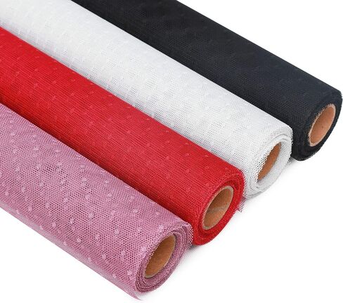 Korean Flower Wrapping Mesh Paper DIY Dot Floral Bouquet Gift Packaging Materials Craft Net Paper Florist Supplies Holiday Wedding Birthday Decoration 50cm X 4.5m /Roll … (color 7) in Saudi Arabia