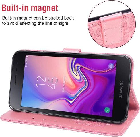جراب هاتف لهاتف Samsung Galaxy J2 Pure J2 Core J 2 Dash 2J Shine حافظات محفظة مع واقي شاشة من الزجاج المقسى وغطاء قلاب وحامل بطاقات وحامل خلية TPU J2Core J2Dash J2Pure J2Shine SM-J260A J260A أزرق in Kuwait