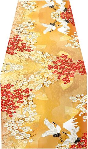 ALAZA Double-Sided Japanese Sakura Tree Cherry Blossom Table Runner 14x108 Inches Long,Table Cloth Runner for Wedding Birthday Party Kitchen Dining Home Everyday Decor in Saudi Arabia