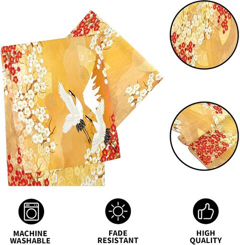 ALAZA Double-Sided Japanese Sakura Tree Cherry Blossom Table Runner 14x108 Inches Long,Table Cloth Runner for Wedding Birthday Party Kitchen Dining Home Everyday Decor in Saudi Arabia