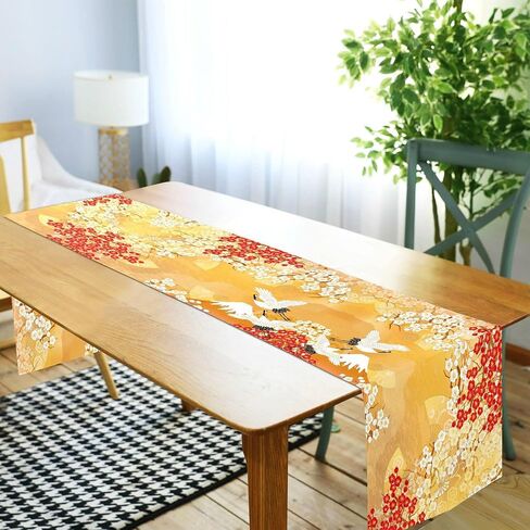 ALAZA Double-Sided Japanese Sakura Tree Cherry Blossom Table Runner 14x108 Inches Long,Table Cloth Runner for Wedding Birthday Party Kitchen Dining Home Everyday Decor in Saudi Arabia