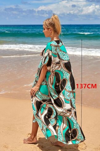 Women Loose Kimono Cardigans Floral Kaftans Cover up Caftan Blouses Beach Swimsuit in Kuwait