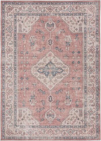 DECOMALL BELIDA Washable Runner Rug, Traditional Non-Slip Long Rugs for Hallway Long Kitchen, Blue 2’6"x9’ in Saudi Arabia