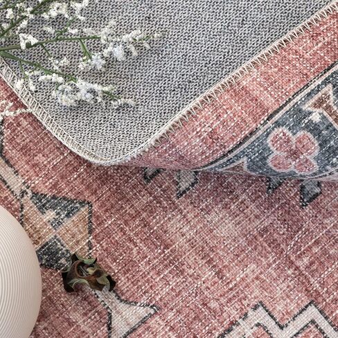 DECOMALL BELIDA Washable Runner Rug, Traditional Non-Slip Long Rugs for Hallway Long Kitchen, Blue 2’6"x9’ in Saudi Arabia