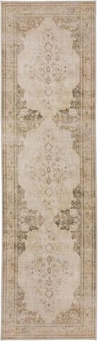 DECOMALL BELIDA Washable Runner Rug, Traditional Non-Slip Long Rugs for Hallway Long Kitchen, Blue 2’6"x9’ in Saudi Arabia