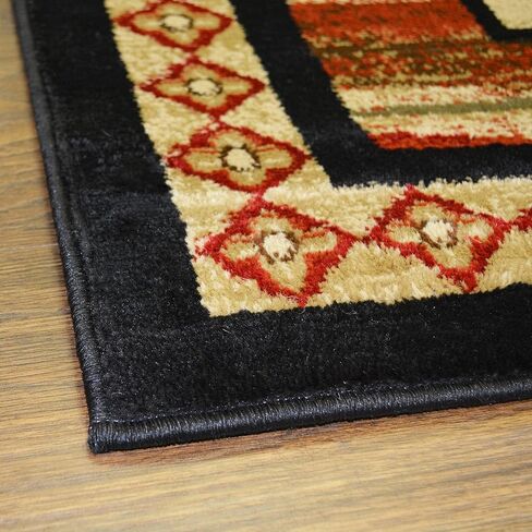 Rustic Lodge, Bear Cabin 5x7 Oval Area Rug, 5'3"x7'3" Multi 7463 in Saudi Arabia
