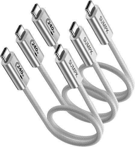 6 inch Short USB4 Cable 2 packs, 240W USB C to USB C Cable Fast Charging, 8K HD Display, 40gbps Data Transfer Type C Cord Compatible for iPhone 15/15Plus/15Pro/ Max in Saudi Arabia