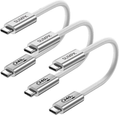 6 inch Short USB4 Cable 2 packs, 240W USB C to USB C Cable Fast Charging, 8K HD Display, 40gbps Data Transfer Type C Cord Compatible for iPhone 15/15Plus/15Pro/ Max in Saudi Arabia