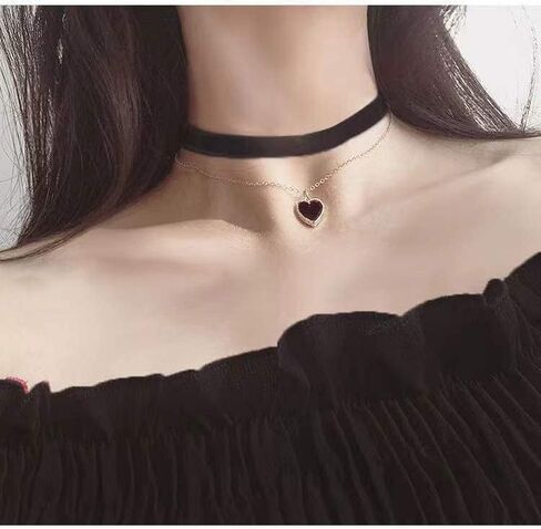 Choker Necklace for Women Girls Classic Choker Red Black Velvet Choker Choker Layer Choker Necklace for Daily and Party in Saudi Arabia