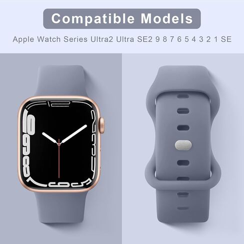 Meliya Bands Compatible with Apple Watch Band 38mm 40mm 41mm 42mm 44mm 45mm 49mm, Soft Liquid Silicone Waterproof Replacement Sport Strap Wristbands for iWatch Series Ultra2 Ultra SE2 9 8 7 6 5 4 3 2 1 SE Women Men in Saudi Arabia