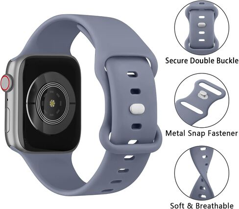 Meliya Bands Compatible with Apple Watch Band 38mm 40mm 41mm 42mm 44mm 45mm 49mm, Soft Liquid Silicone Waterproof Replacement Sport Strap Wristbands for iWatch Series Ultra2 Ultra SE2 9 8 7 6 5 4 3 2 1 SE Women Men in Saudi Arabia