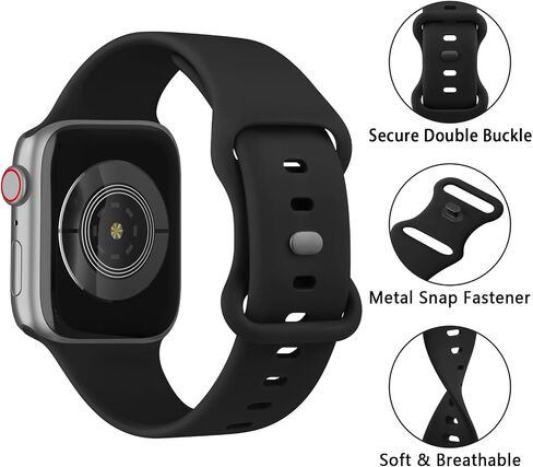 Meliya Bands Compatible with Apple Watch Band 38mm 40mm 41mm 42mm 44mm 45mm 49mm, Soft Liquid Silicone Waterproof Replacement Sport Strap Wristbands for iWatch Series Ultra2 Ultra SE2 9 8 7 6 5 4 3 2 1 SE Women Men in Saudi Arabia