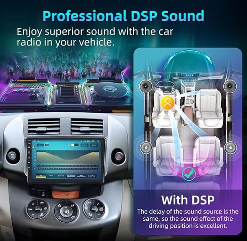 راديو سيارة 5GWiFi 4+32G لسيارة Toyota RAV4 2006-2012 - Apple Carplay Android Auto Car Stereo مع شاشة لمس 9 بوصة 1280 * 800 IPS بلوتوث GPS للملاحة 1080P كاميرا احتياطية SWC RDS FM in Kuwait