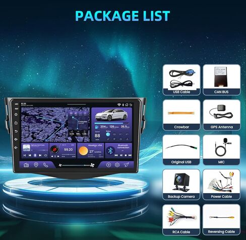 راديو سيارة 5GWiFi 4+32G لسيارة Toyota RAV4 2006-2012 - Apple Carplay Android Auto Car Stereo مع شاشة لمس 9 بوصة 1280 * 800 IPS بلوتوث GPS للملاحة 1080P كاميرا احتياطية SWC RDS FM in Kuwait