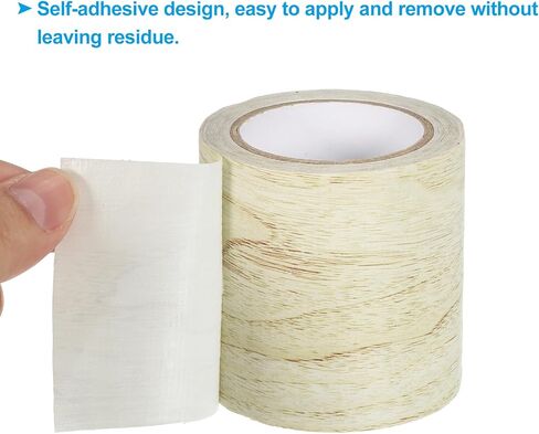 PATIKIL Wood Grain Repair Tape 2.2" X15', 4 Pack Self Adhesive Realistic Textured Repair Tape Patch for Floor Door Table Cabinets Desk, Natural Oak in Saudi Arabia