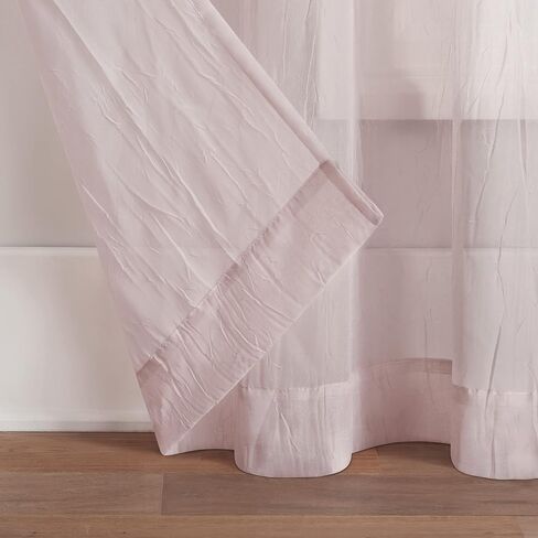 لوحة ستارة Eclipse Emina Crushed Sheer Voil Rod Pocket مقاس 52 × 84 باللون العاجي in Saudi Arabia